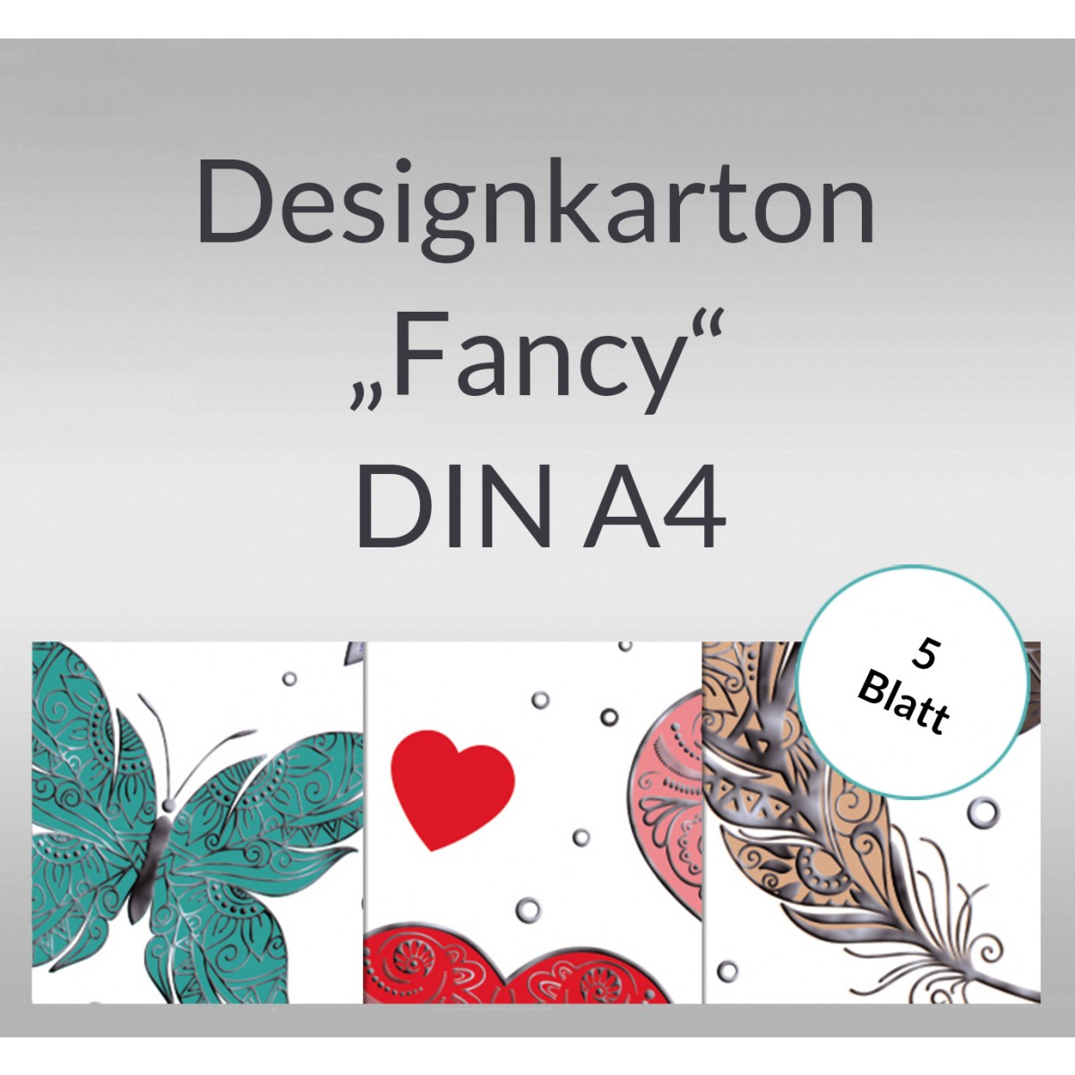 Designkarton "Fancy" DIN A4 - 5 Blatt