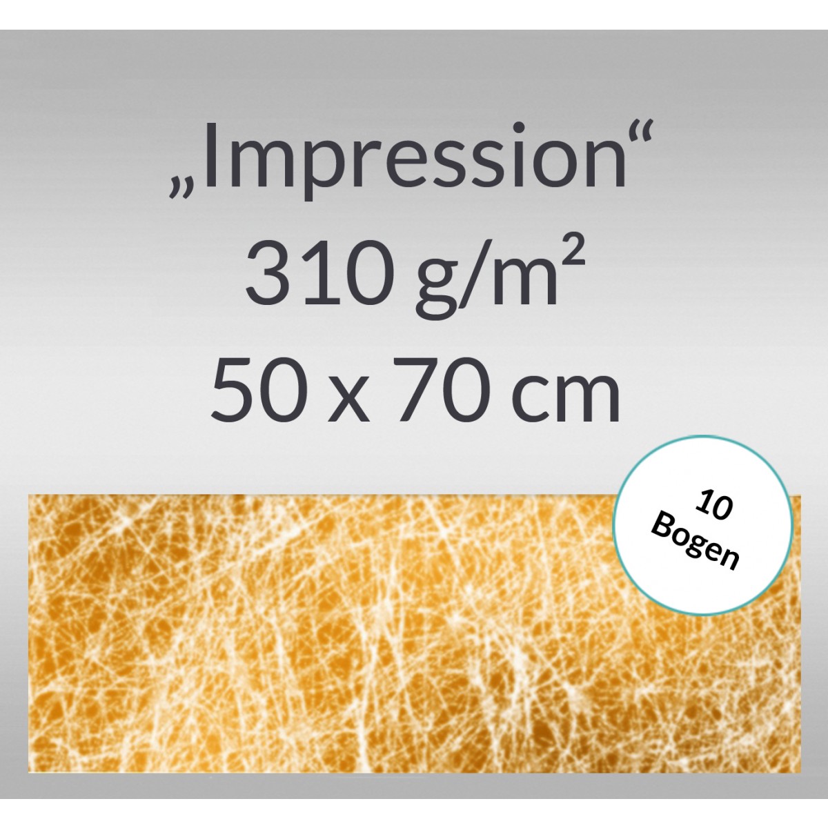 Designkarton "Impression" 50 x 70 cm gold - 10 Bogen