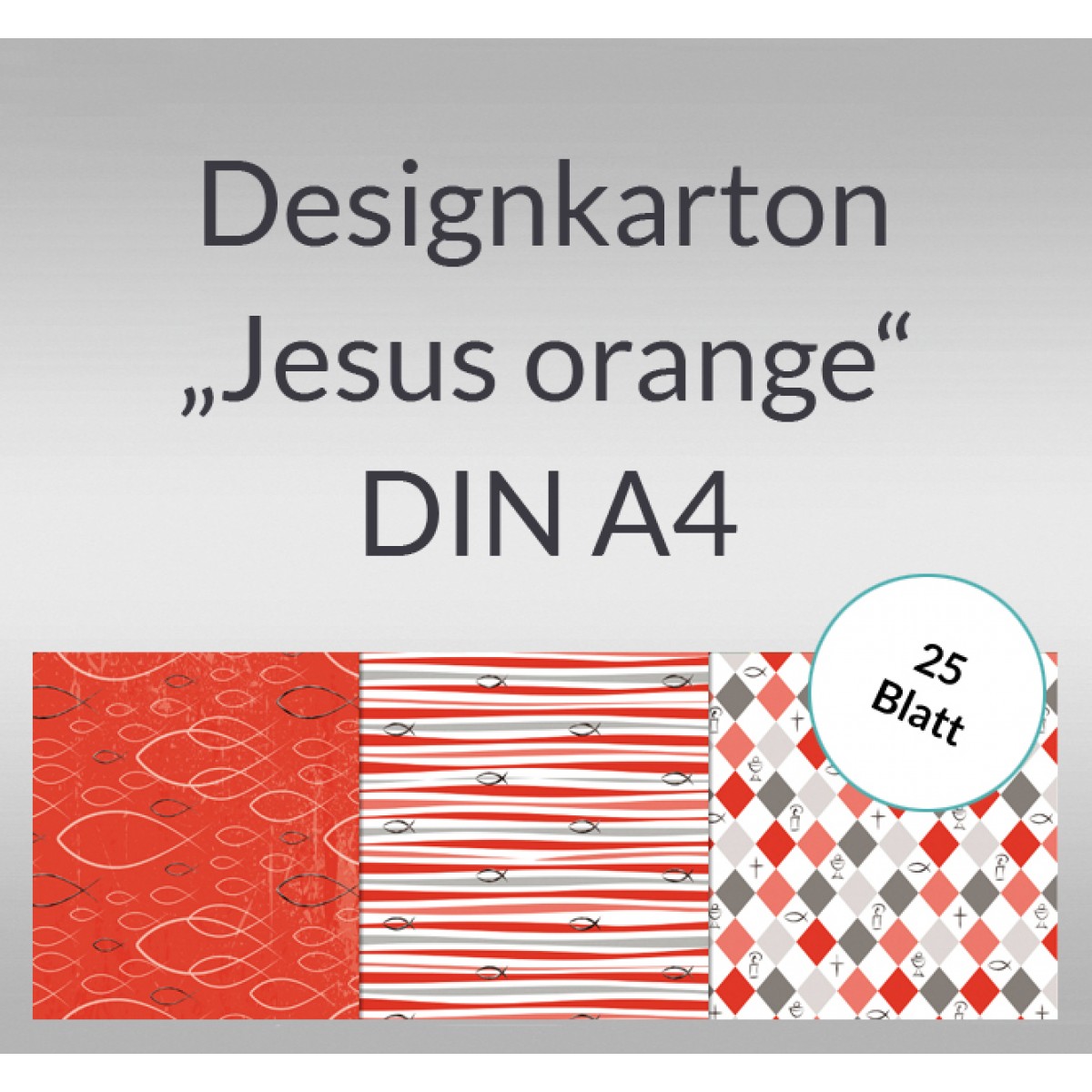 Designkarton "Jesus orange" DIN A4 - 25 Blatt