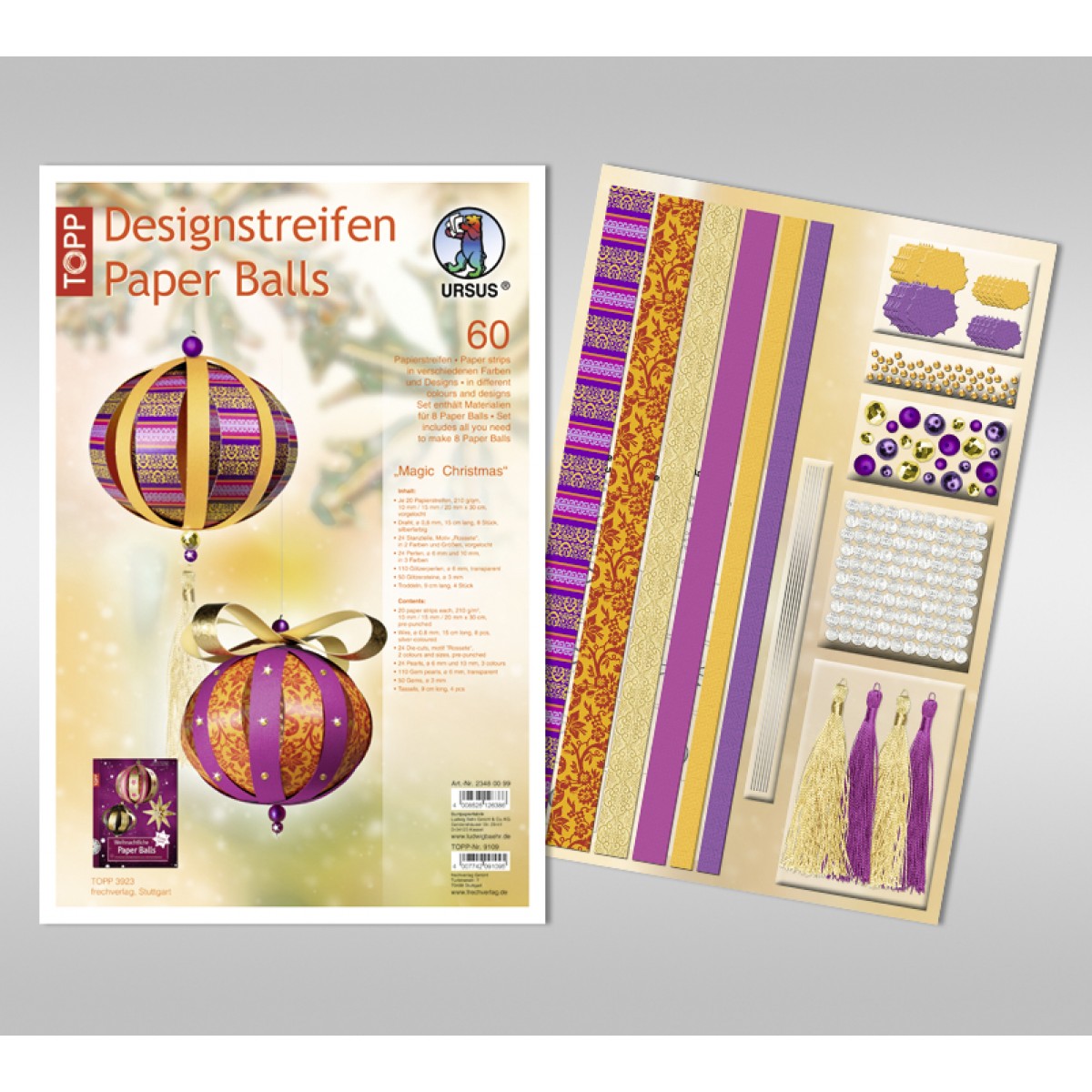 Designstreifen Paper Balls "Magic Christmas"