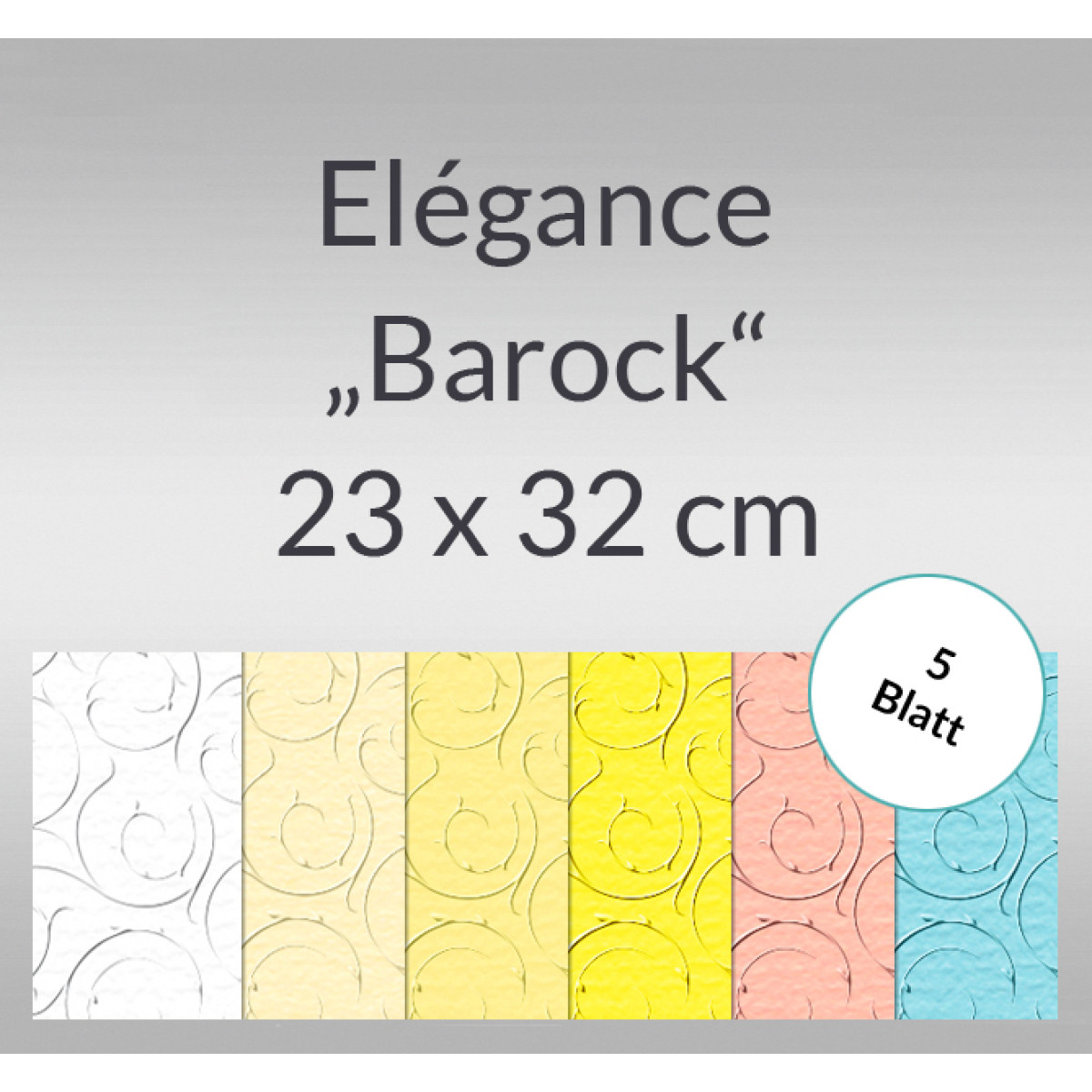 Elegance "Barock" 220 g/qm 23 x 32 cm - 5 Blatt