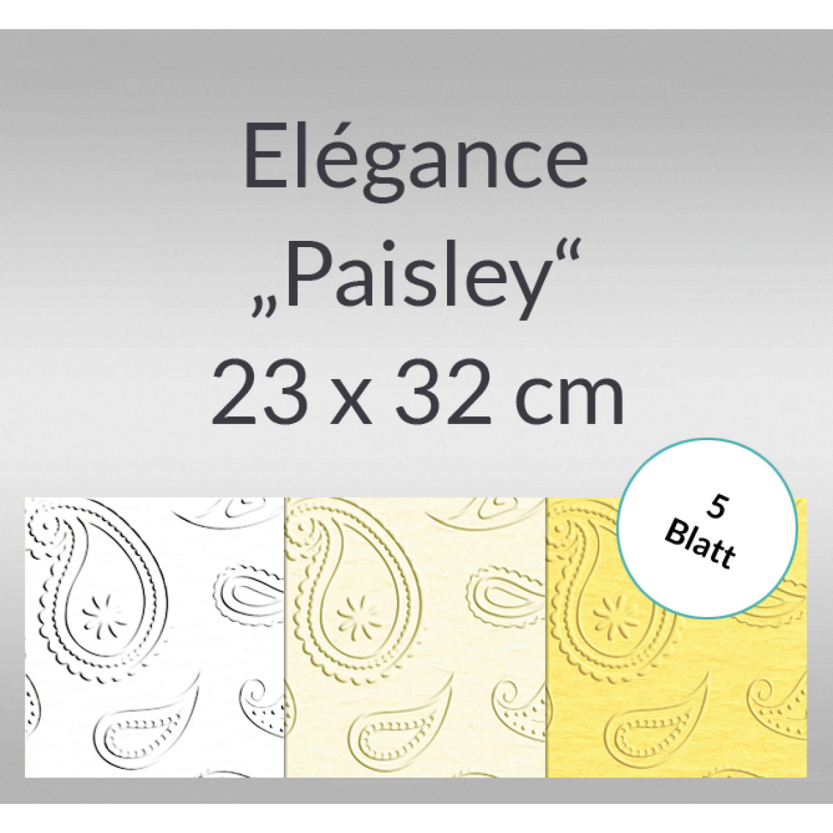 Elegance "Paisley" 220 g/qm 23 x 32 cm - 5 Blatt