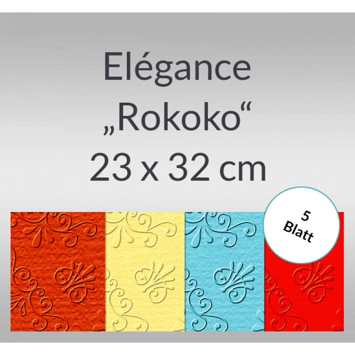 Elegance "Rokoko" 220 g/qm 23 x 32 cm - 5 Blatt
