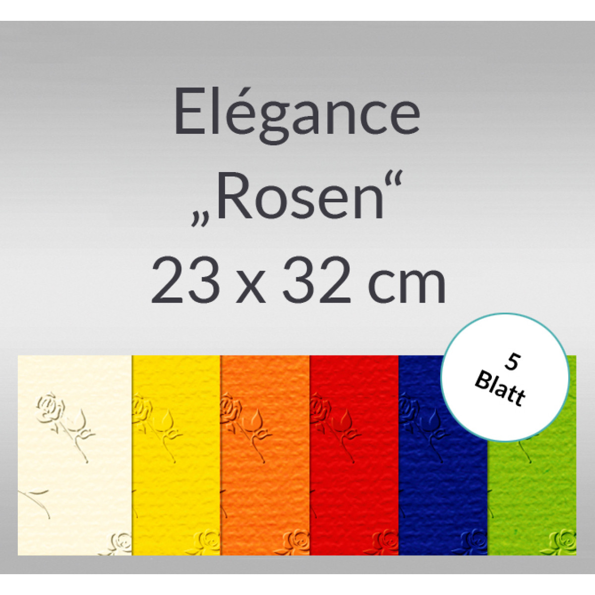 Elegance "Rosen" 220 g/qm 23 x 32 cm - 5 Blatt
