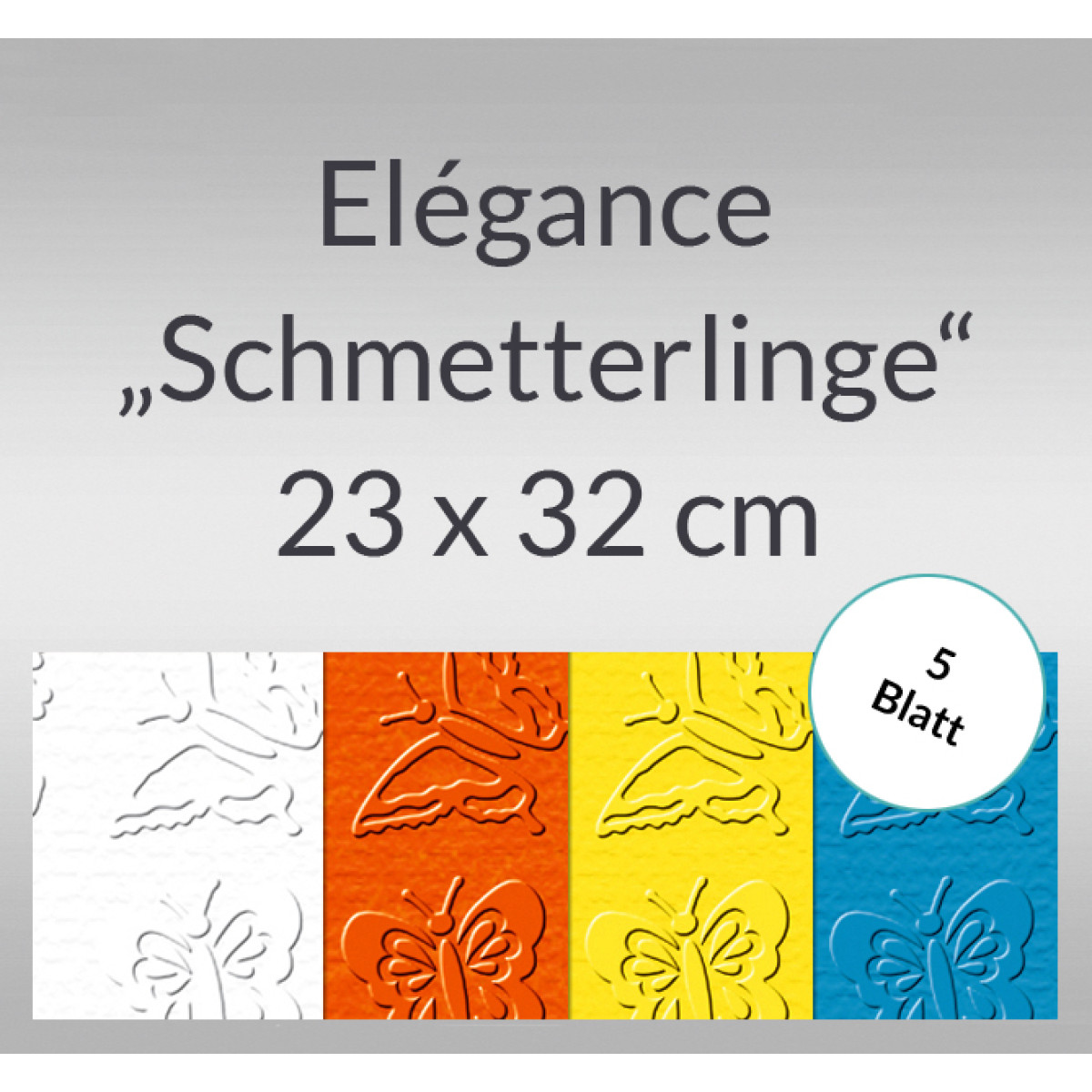 Elegance "Schmetterlinge" 220 g/qm 23 x 32 cm - 5 Blatt