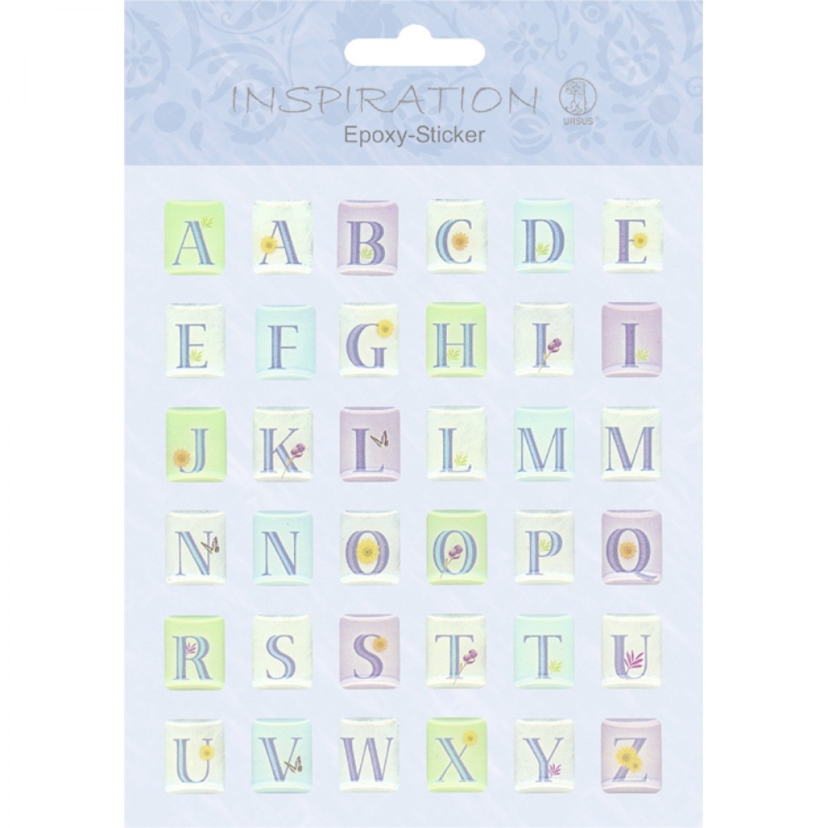 Epoxy Sticker "Buchstaben" türkis