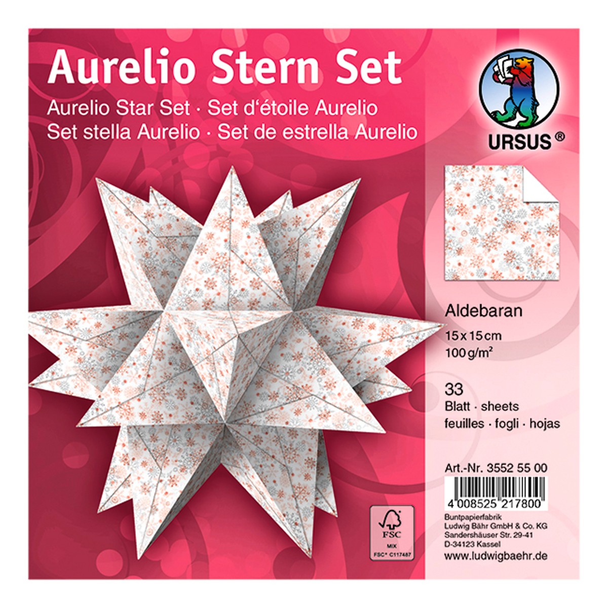 Faltblätter Aurelio-Stern "Aldebaran" 15 x 15 cm - FSC