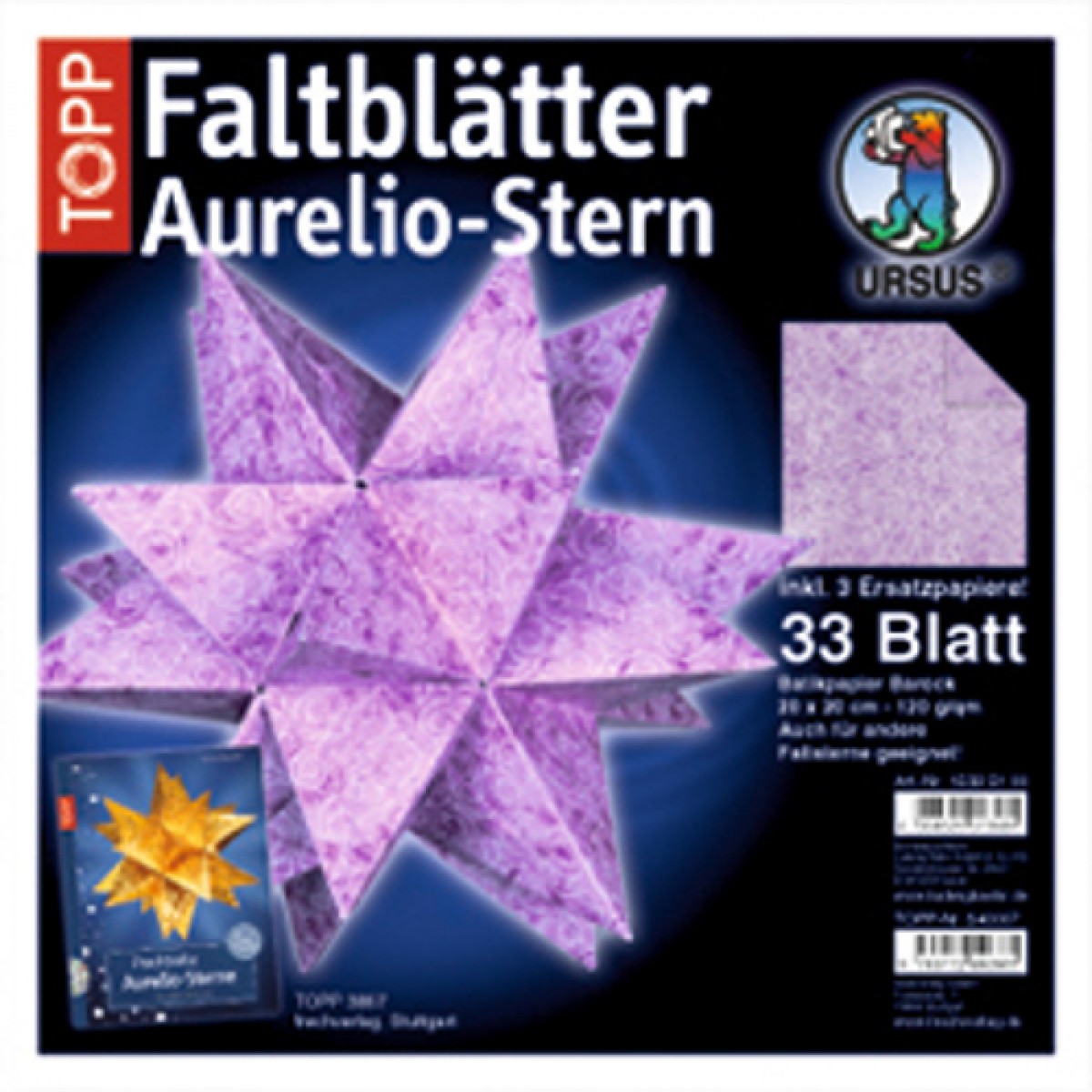 Faltblätter Aurelio-Stern "Batikpapier" 20 x 20 cm