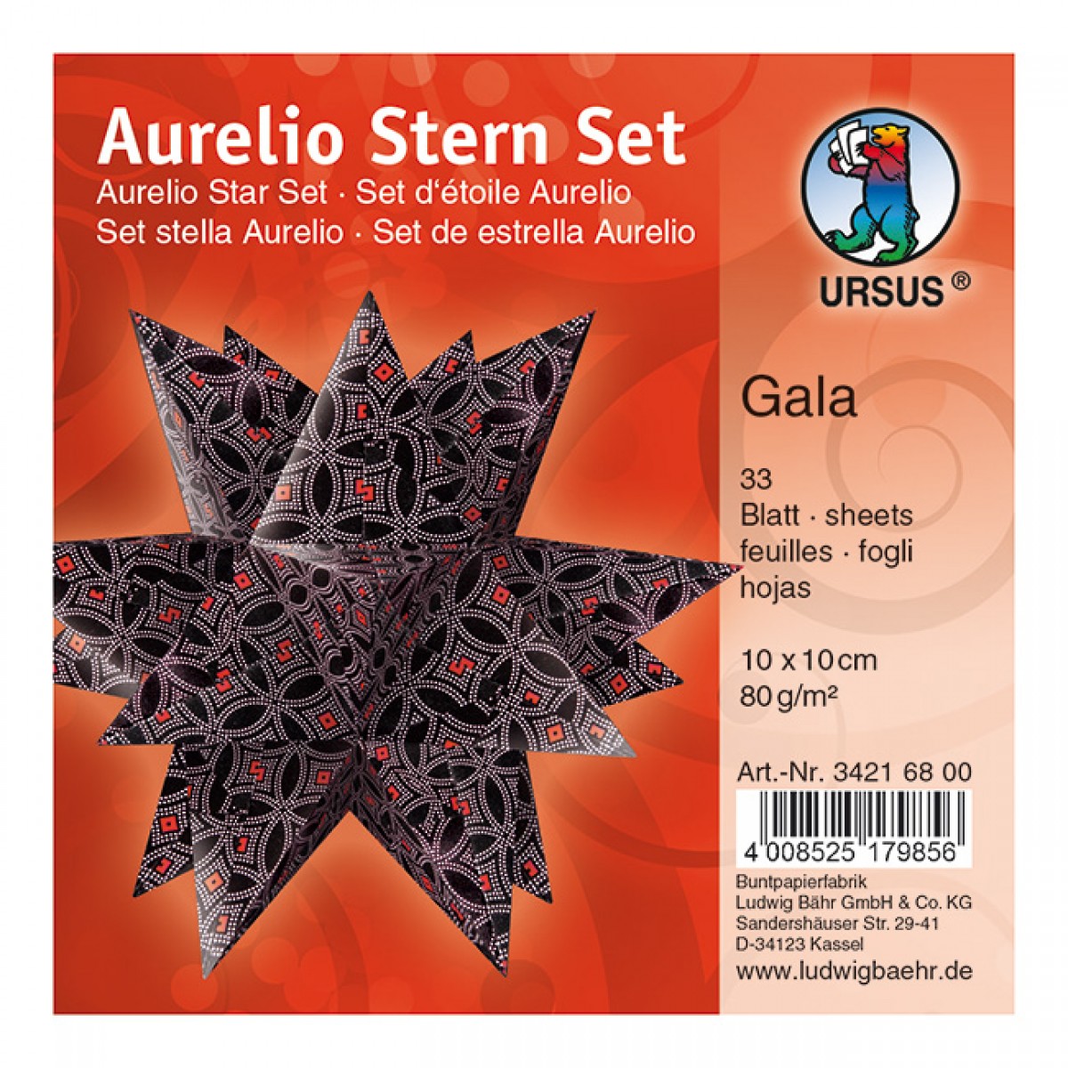 Faltblätter Aurelio-Stern "Gala" 10 x 10 cm
