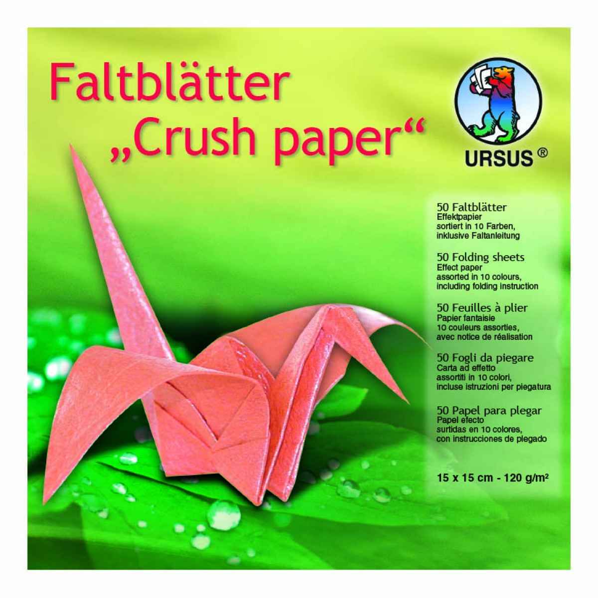 Faltblätter "Crush Paper" 15 x 15 cm - 50 Blatt