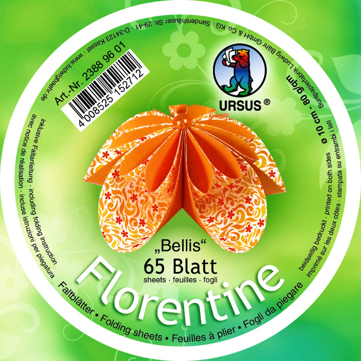 Faltblätter Florentine "Bellis" ø 10 cm
