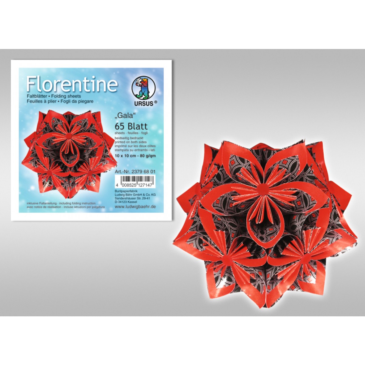 Faltblätter Florentine "Gala" 15 x 15 cm