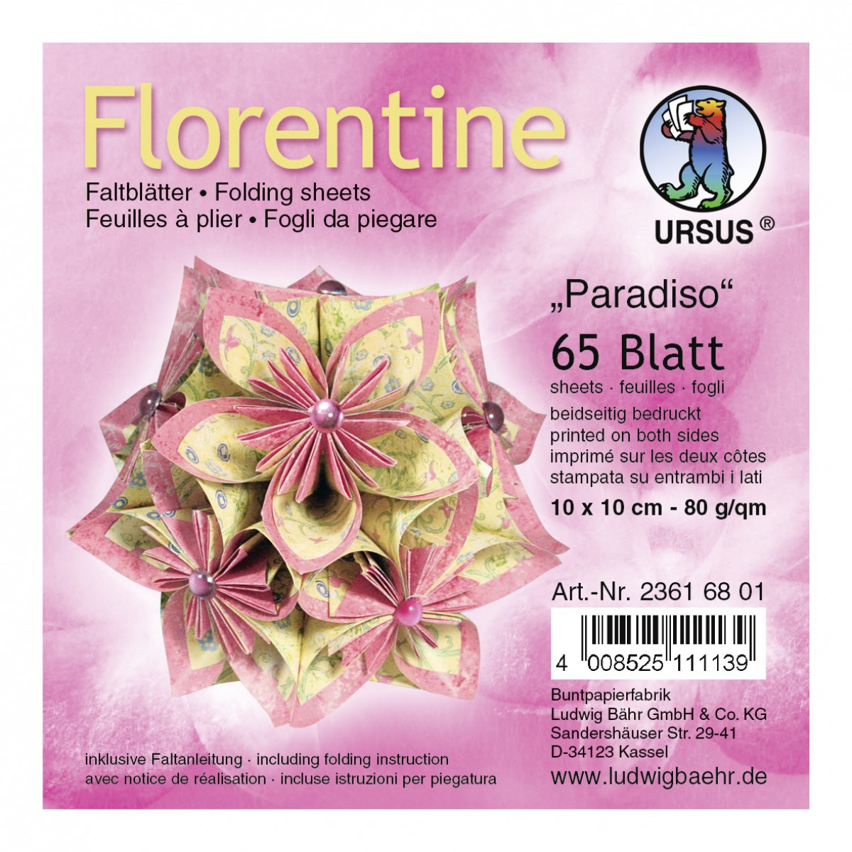 Faltblätter Florentine "Paradiso" 15 x 15 cm - 65 Blatt