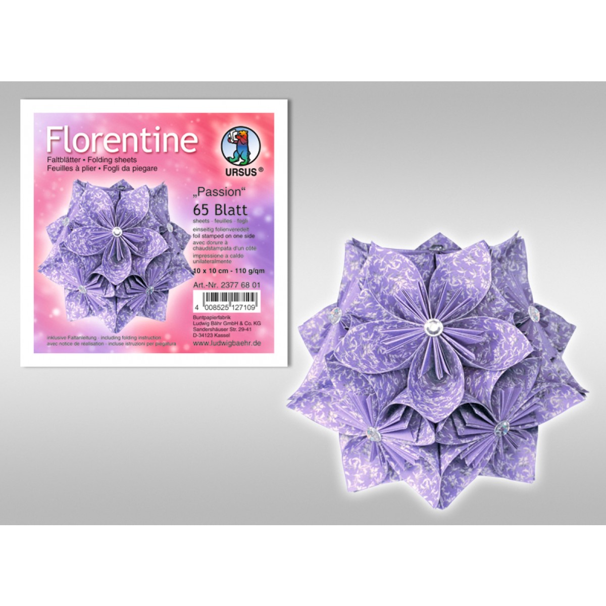 Faltblätter Florentine "Passion" 15 x 15 cm