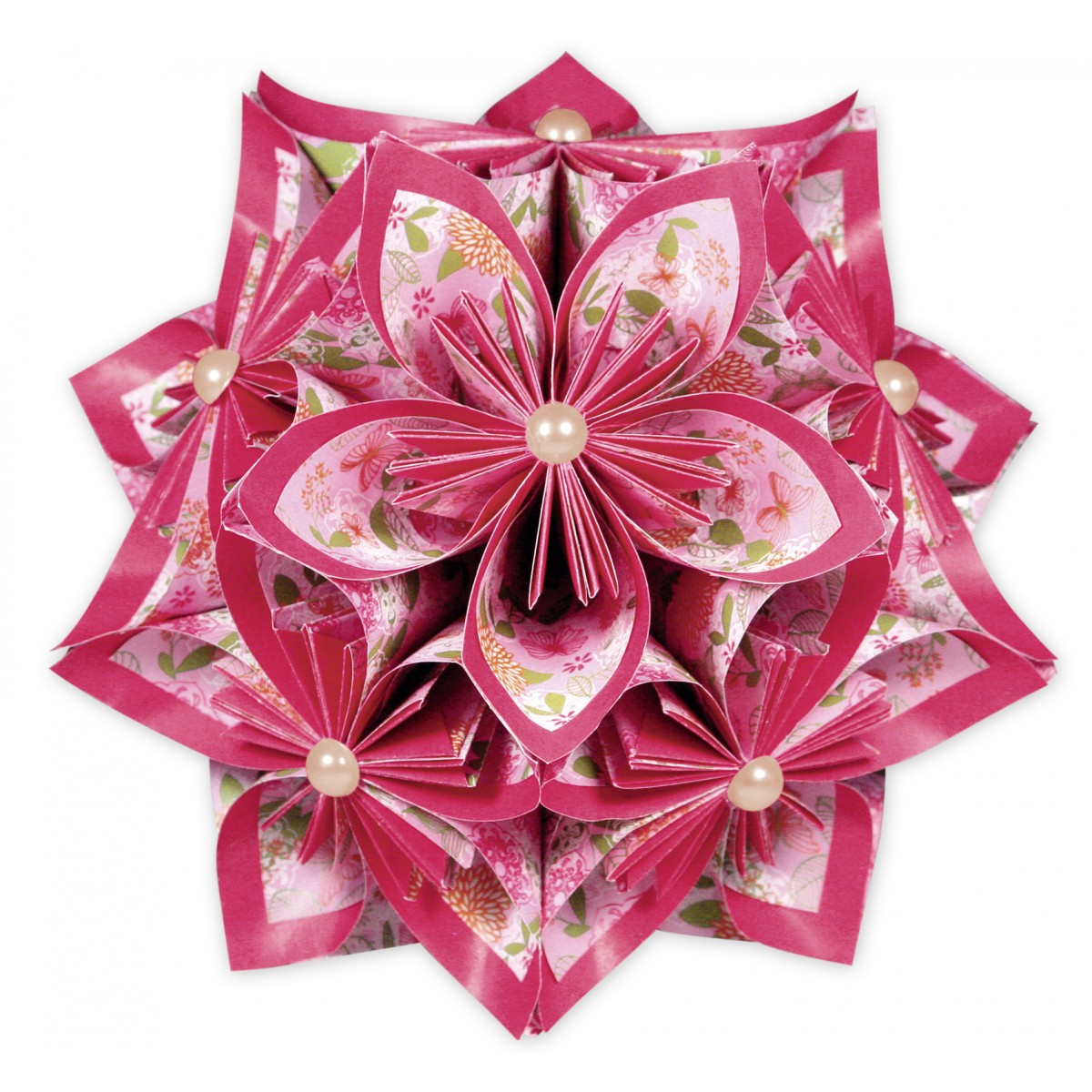 Origami Paper Set - 150 Sheets Floral Design, 15x15cm, With Instructions & Storage Tin