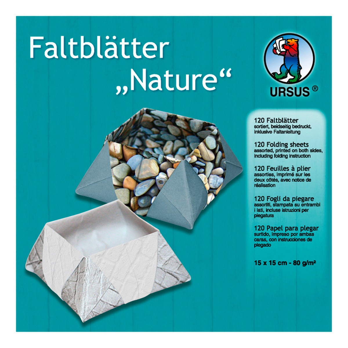 Faltblätter "Nature" 15 x 15 cm - 120 Blatt