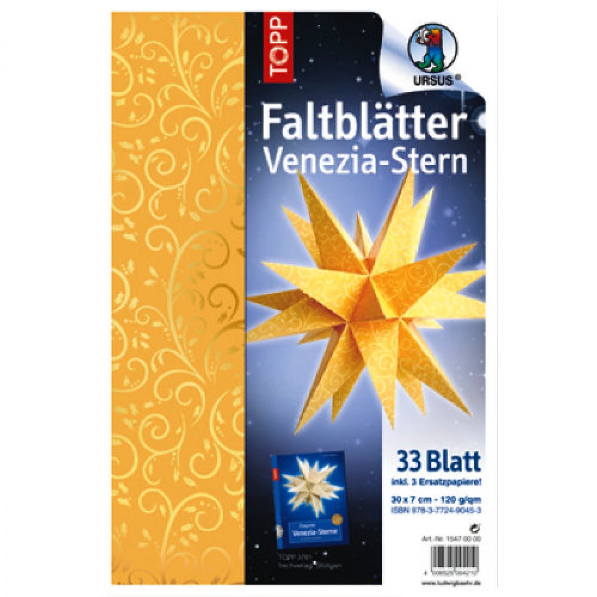 Faltblätter Venezia-Stern "Goldranken"