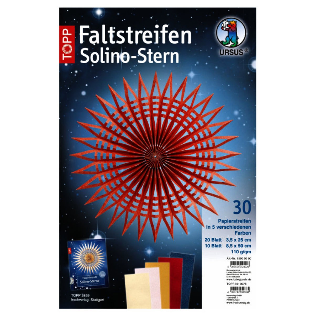 Faltstreifen Solino-Stern "Solino Star" kleine Sterne