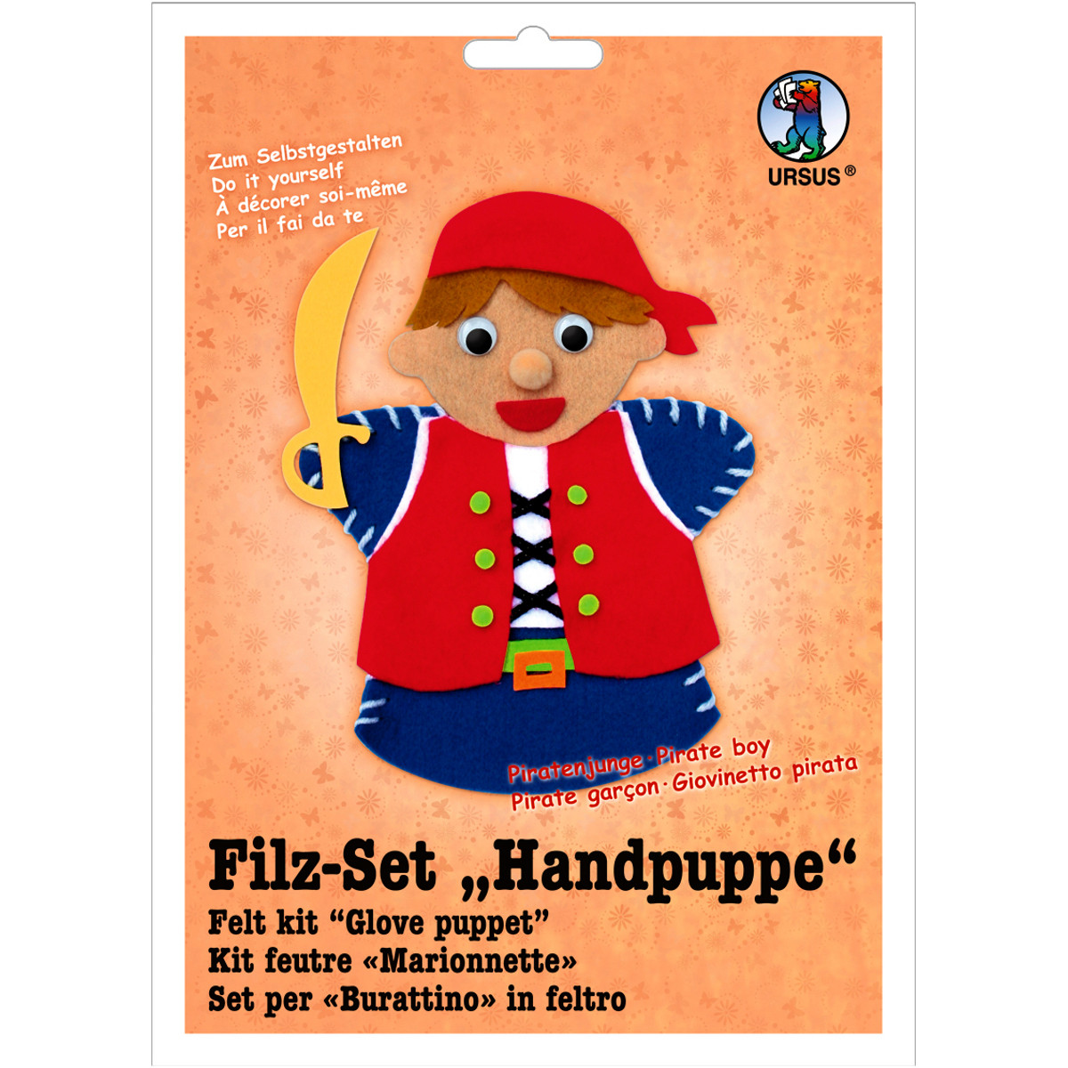 Filz-Set "Handpuppe" Piratenjunge