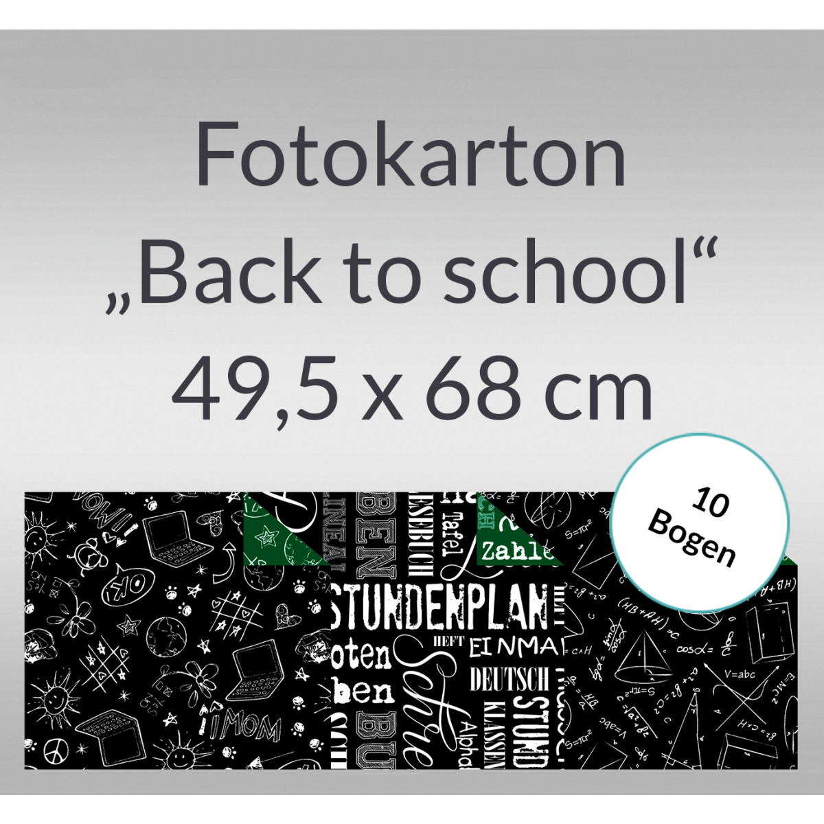 Fotokarton "Back to school" 49,5 x 68 cm - 10 Bogen