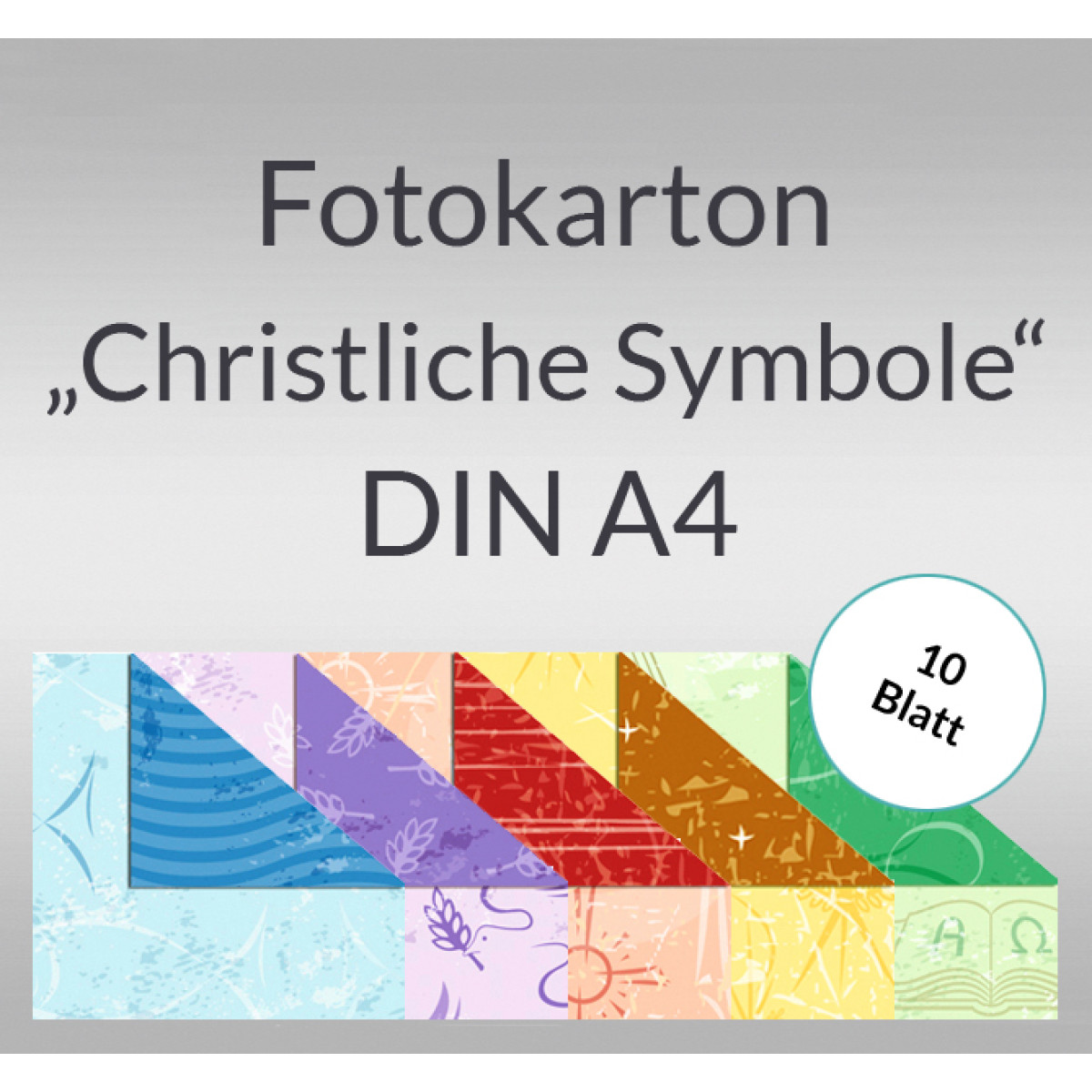 Fotokarton "Christliche Symbole" DIN A4 - 10 Blatt