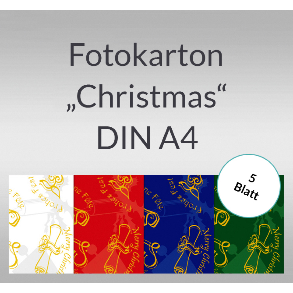 Fotokarton "Christmas" DIN A4 - 5 Blatt