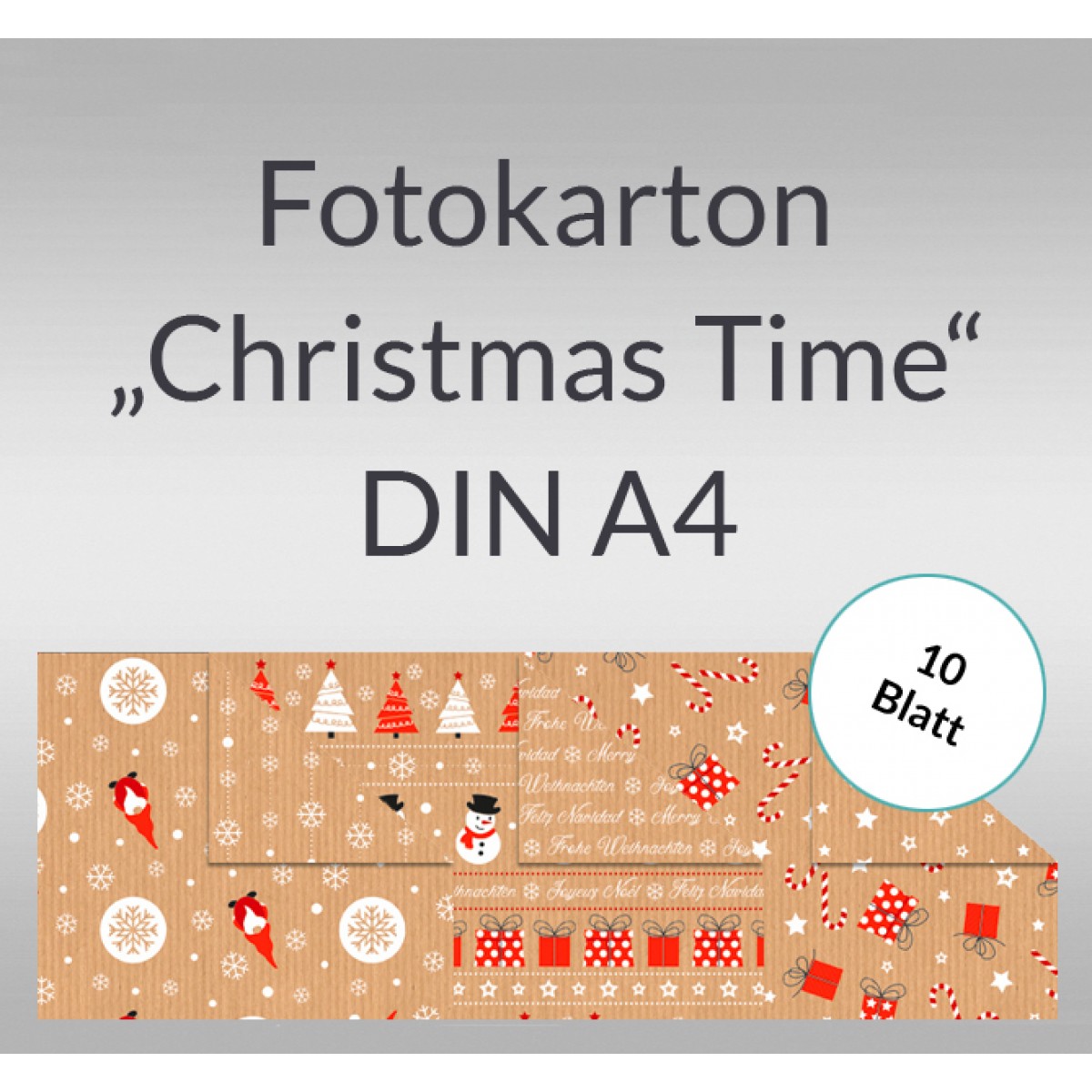 Fotokarton "Christmas Time" DIN A4 - 10 Blatt