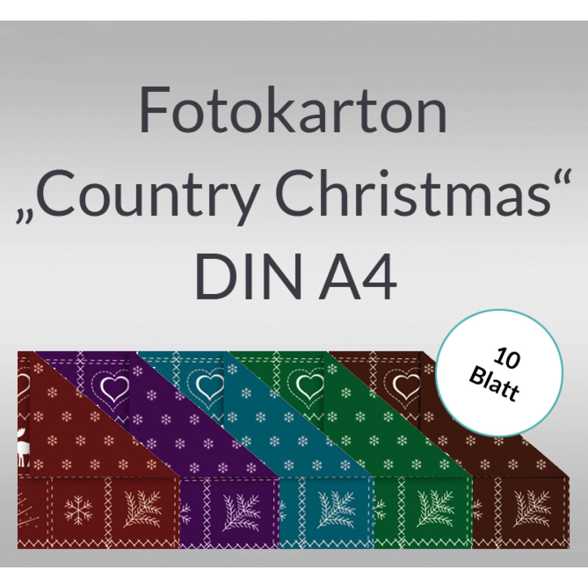 Fotokarton "Country Christmas" DIN A4 - 10 Blatt