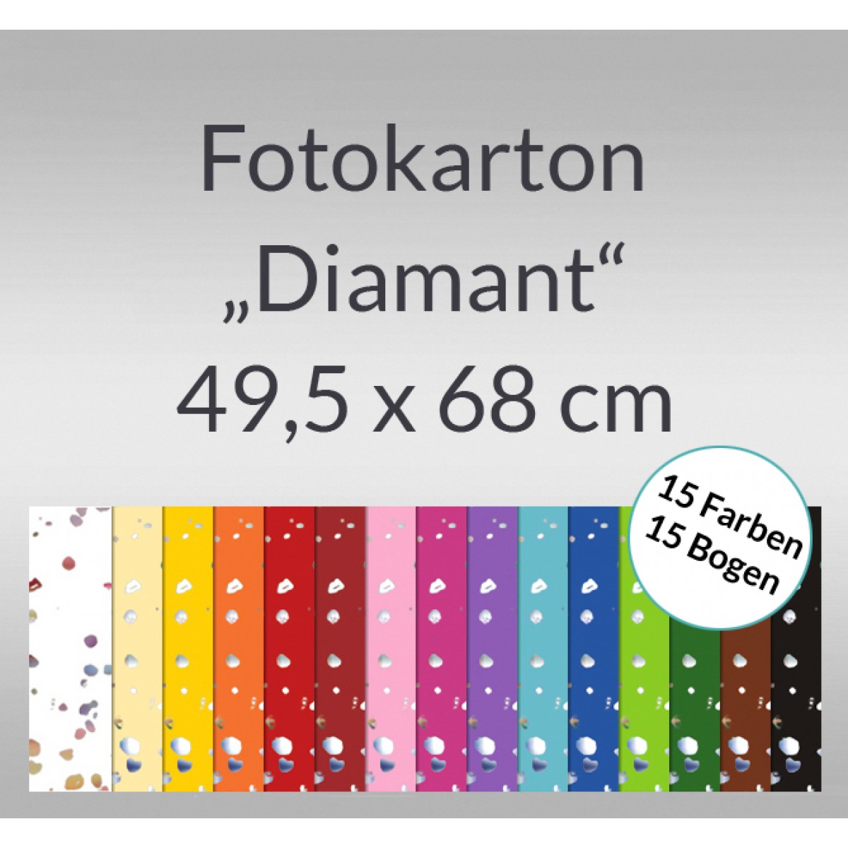 Fotokarton "Diamant" 49,5 x 68 cm - 15 Bogen sortiert