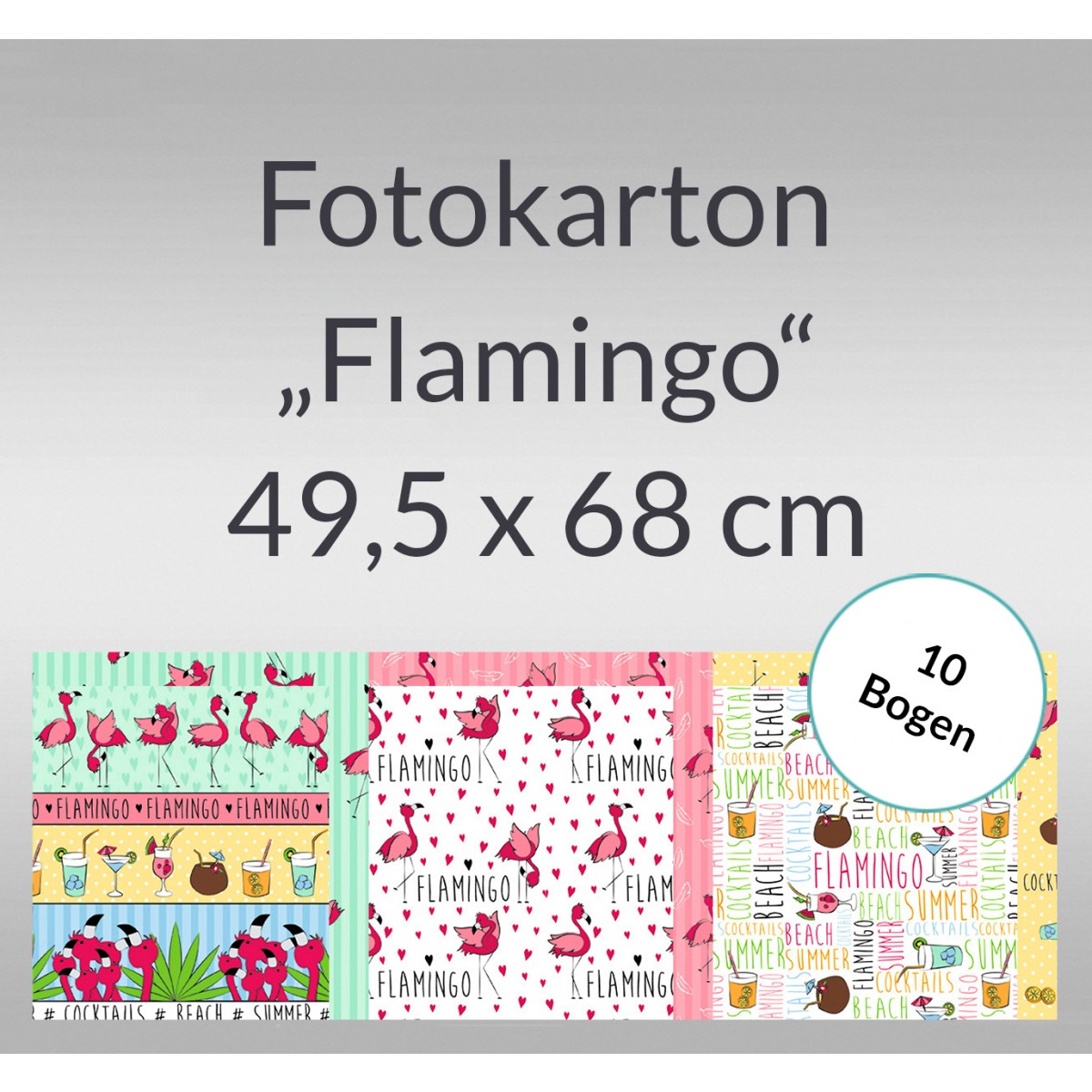 Fotokarton "Flamingo" 49,5 x 68 cm - 10 Bogen