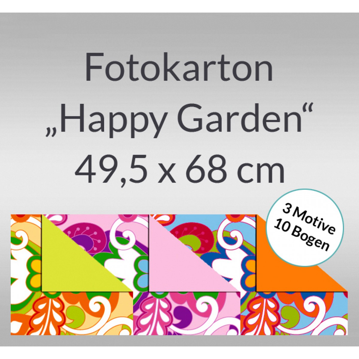 Fotokarton "Happy Garden" 49,5 x 68 cm - 10 Bogen sortiert