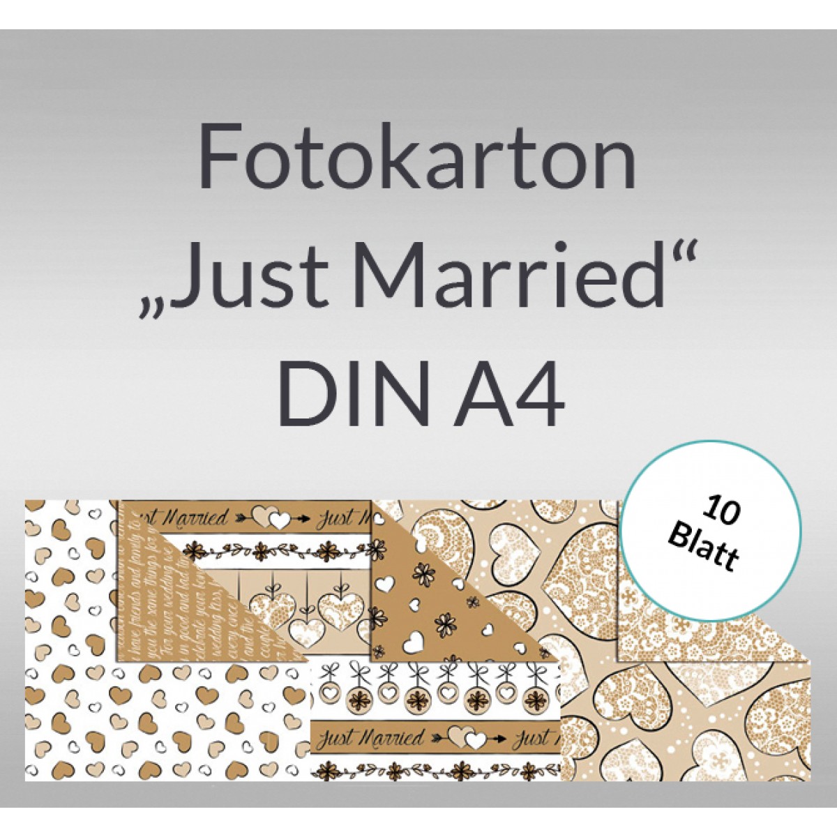 Fotokarton "Just Married" DIN A4 - 10 Blatt