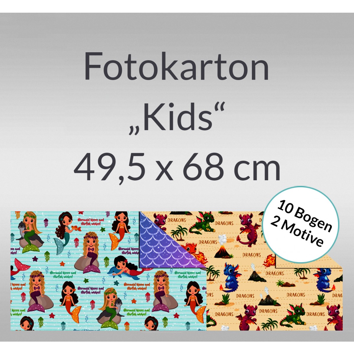 Fotokarton "Kids" 49,5 x 68 cm - 10 Bogen sortiert