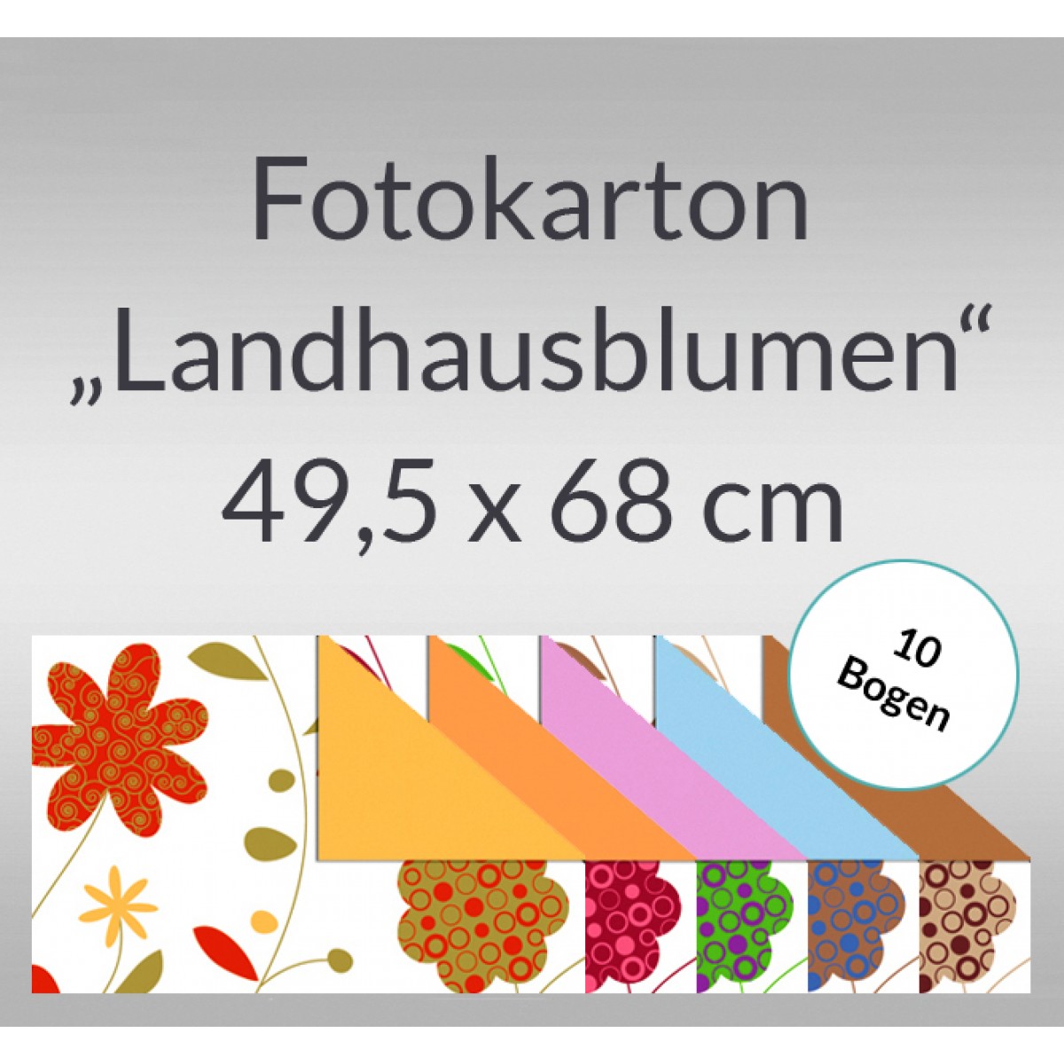 Fotokarton "Landhausblumen" 49,5 x 68 cm - 10 Bogen