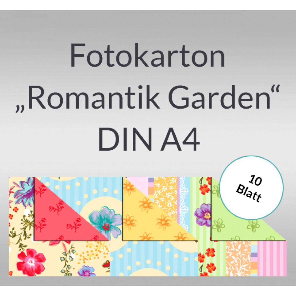 Fotokarton "Romantic Garden" DIN A4 - 10 Blatt