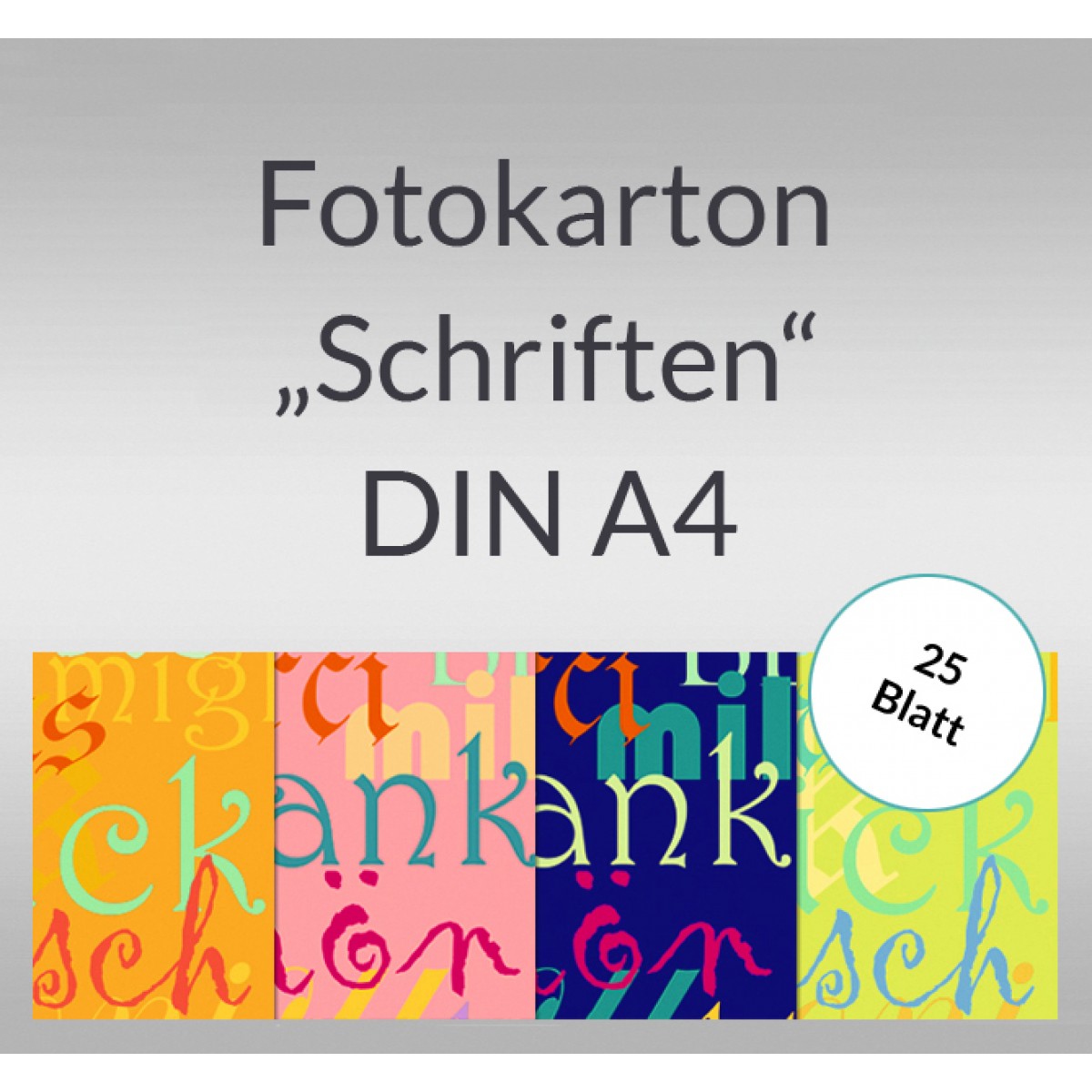 Fotokarton "Schriften" DIN A4 - 25 Blatt