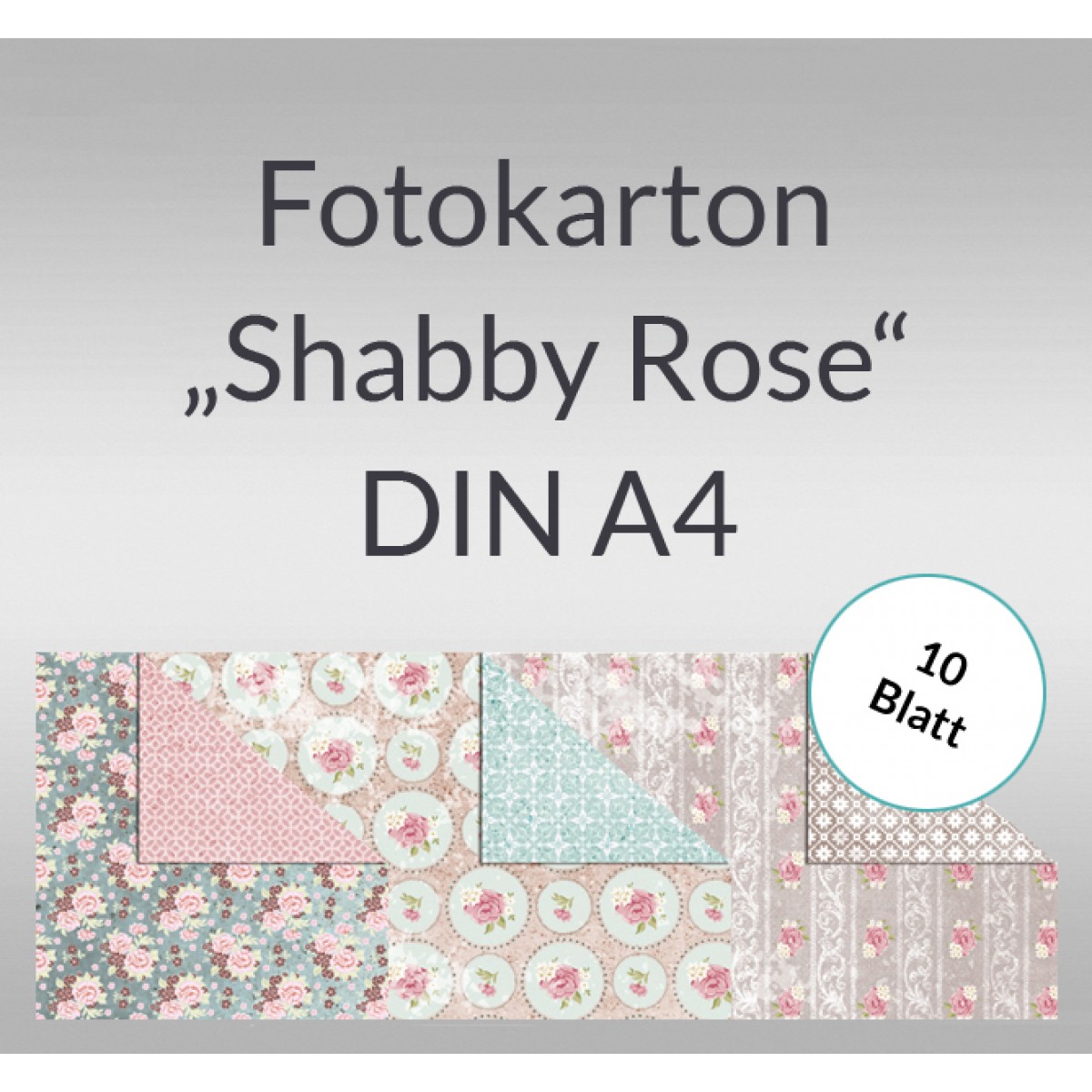 Fotokarton "Shabby Rose" DIN A4 - 10 Blatt