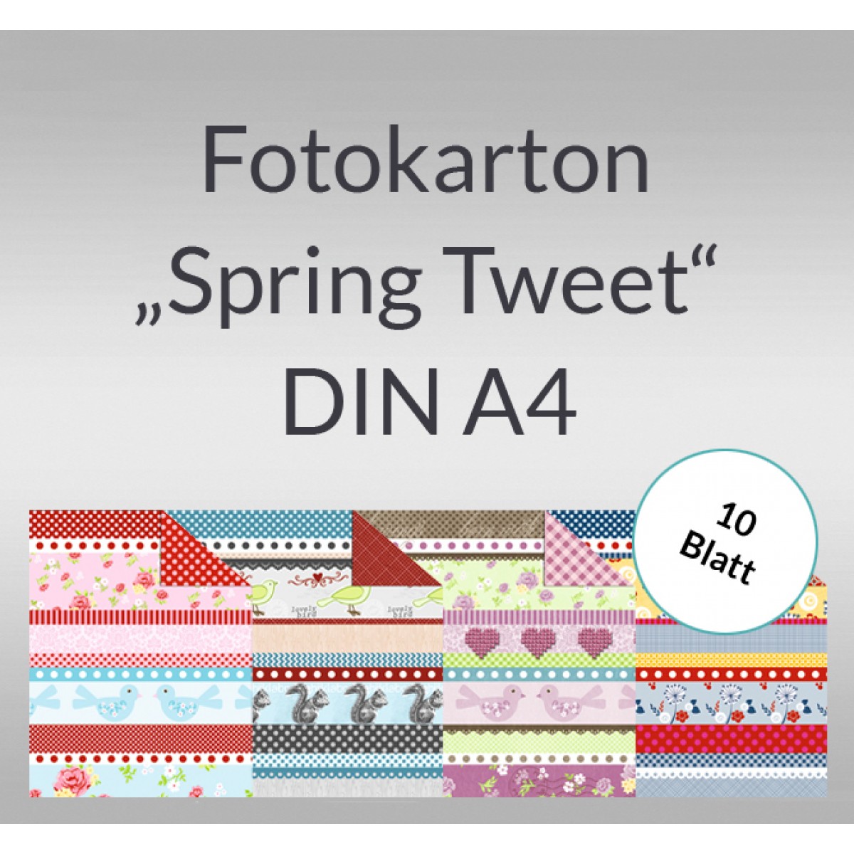 Fotokarton "Spring Tweet" DIN A4 - 10 Blatt