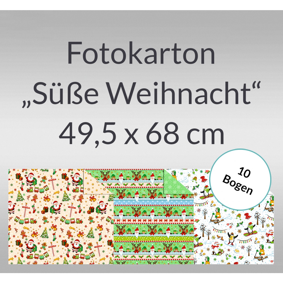 Fotokarton "Süße Weihnacht" 49,5 x 68 cm - 10 Blatt
