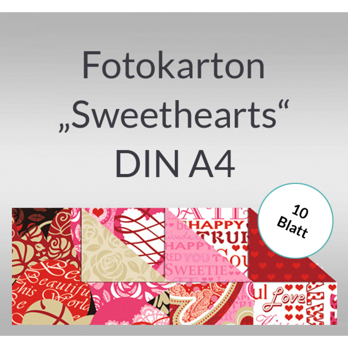 Fotokarton "Sweethearts" DIN A4 - 10 Blatt