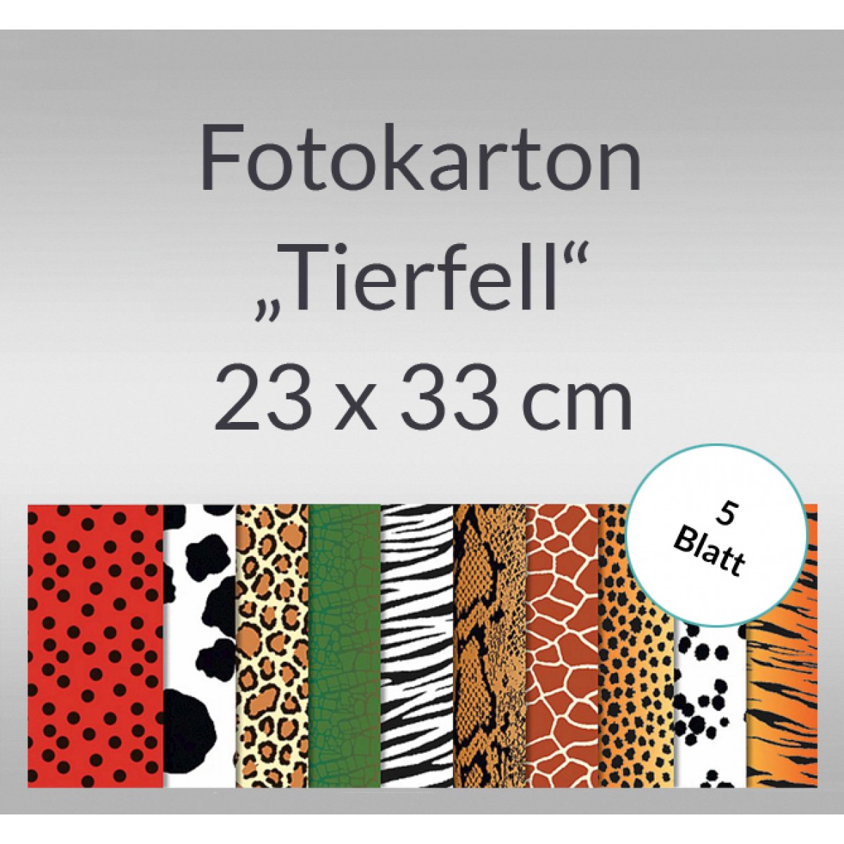Fotokarton "Tierfell" 23 x 33 cm - 5 Blatt