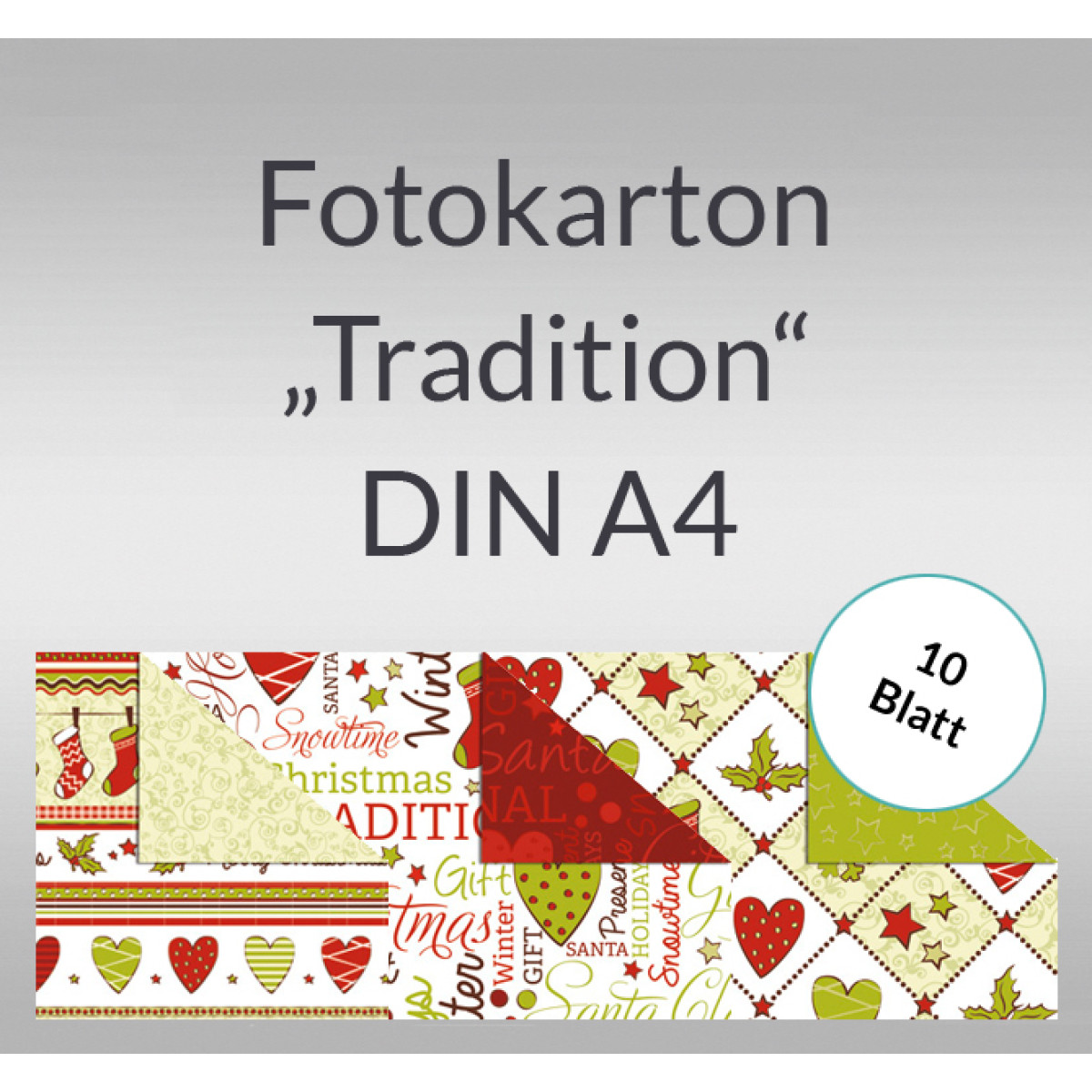 Fotokarton Weihnachten "Tradition" DIN A4 - 10 Blatt