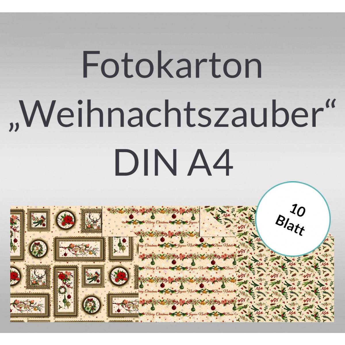 Fotokarton "Weihnachtszauber" DIN A4 - 10 Blatt