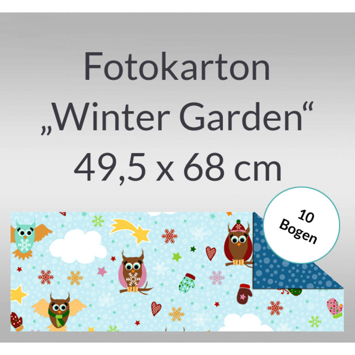 Fotokarton "Winter Garden" 49,5 x 68 cm Eulen - 10 Bogen