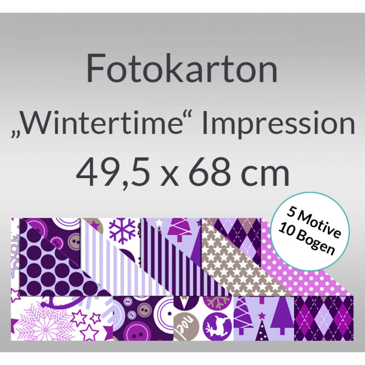 Fotokarton "Wintertime" Impression 49,5 x 68 cm - 10 Bogen sortiert