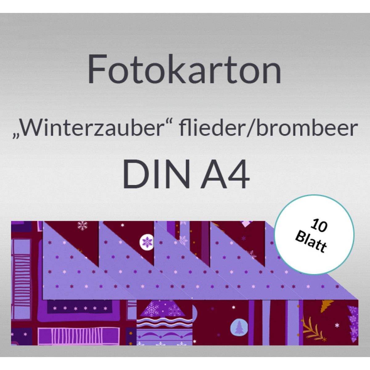 Fotokarton "Winterzauber" flieder/brombeer DIN A4 - 10 Blatt