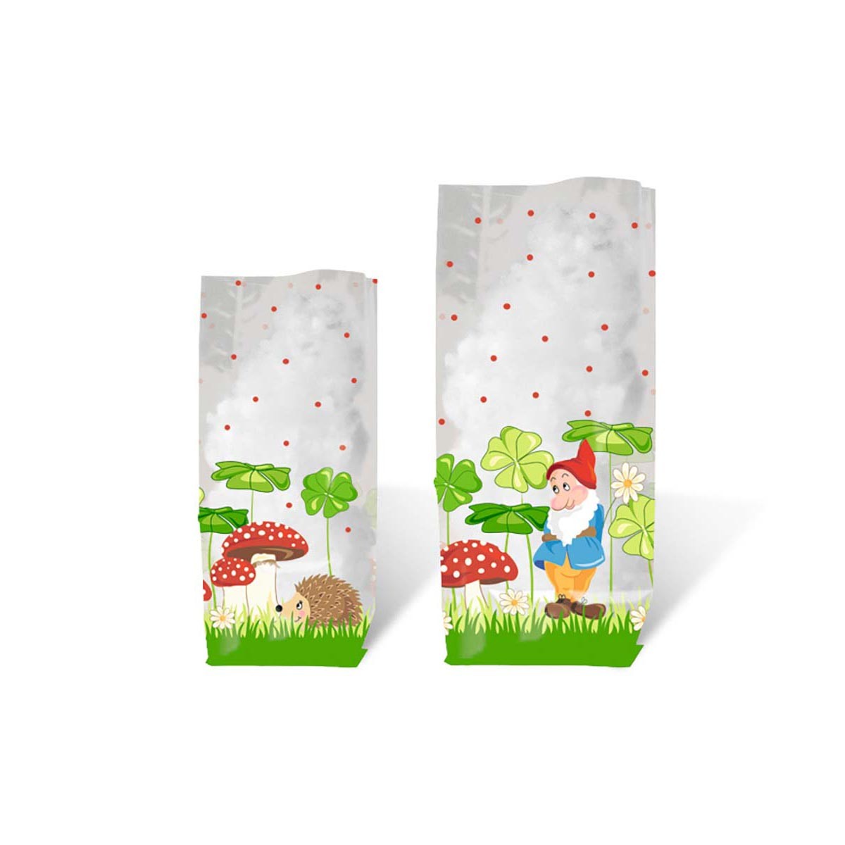 Geschenk-Bodenbeutel "Glückspilze" klein
