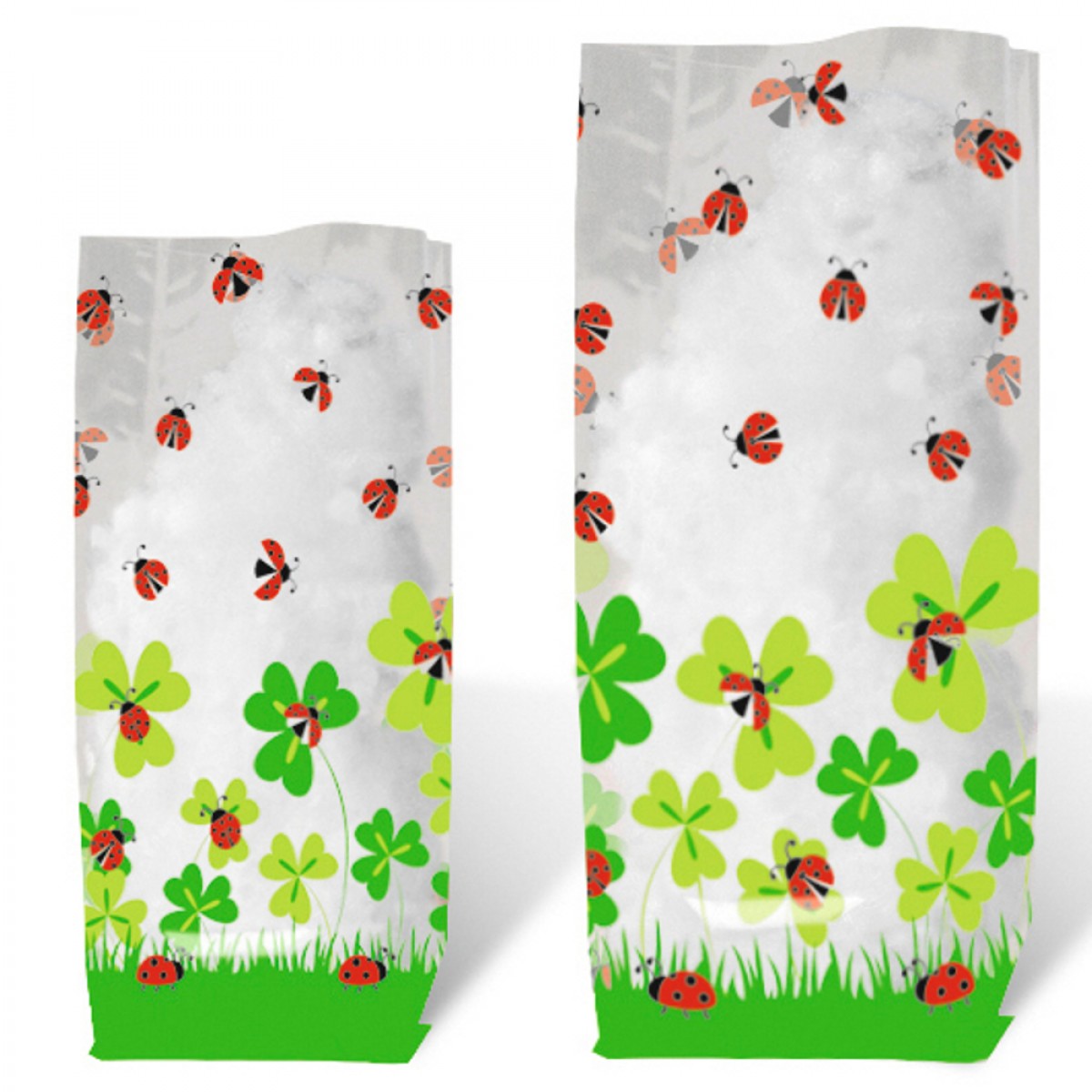Geschenk-Bodenbeutel "Marienkäfer" 11,5 x 19,0 cm - 10 Stück