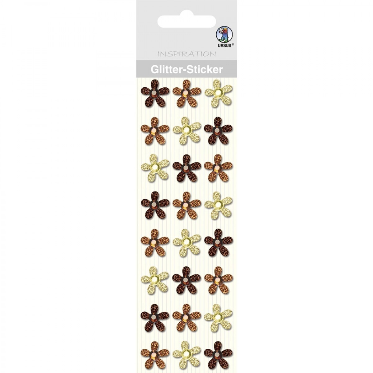 Glitter Sticker "Blüten" braun/beige