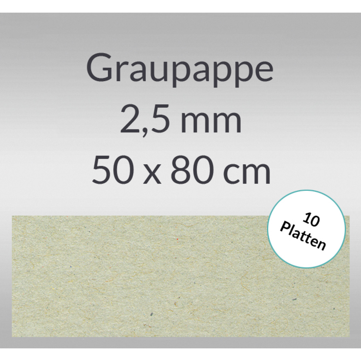 Graupappe 50 x 80 cm - 2,5 mm